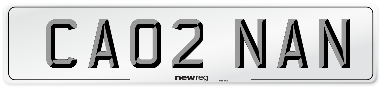 CA02 NAN Number Plate from New Reg